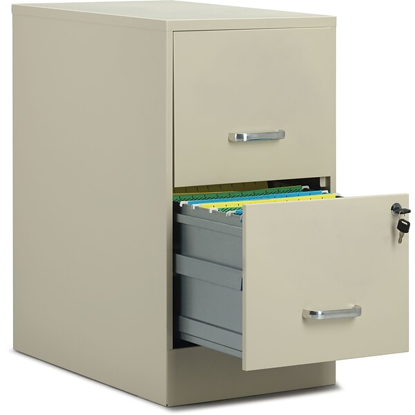 Quill Brand® 2-Drawer Vertical File Cabinet, Putty, Letter, 22 D (52146)