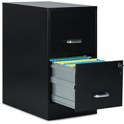 Quill Brand® 2-Drawer Vertical File Cabinet, Locking, Letter, Black, 22D (52153)