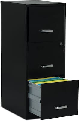 Quill Brand 3 Drawer Vertical File Cabinet Locking Letter