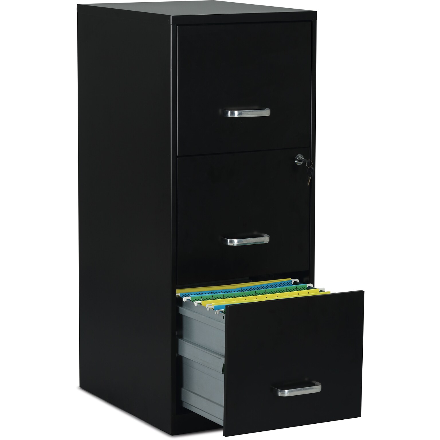 Quill Brand® 3-Drawer Vertical File Cabinet, Locking, Letter, Black, 18D (52151)