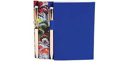Cynthia Rowley Memo Pad with Pen, 2 Pack, Assorted, Blue, Marble (50488)