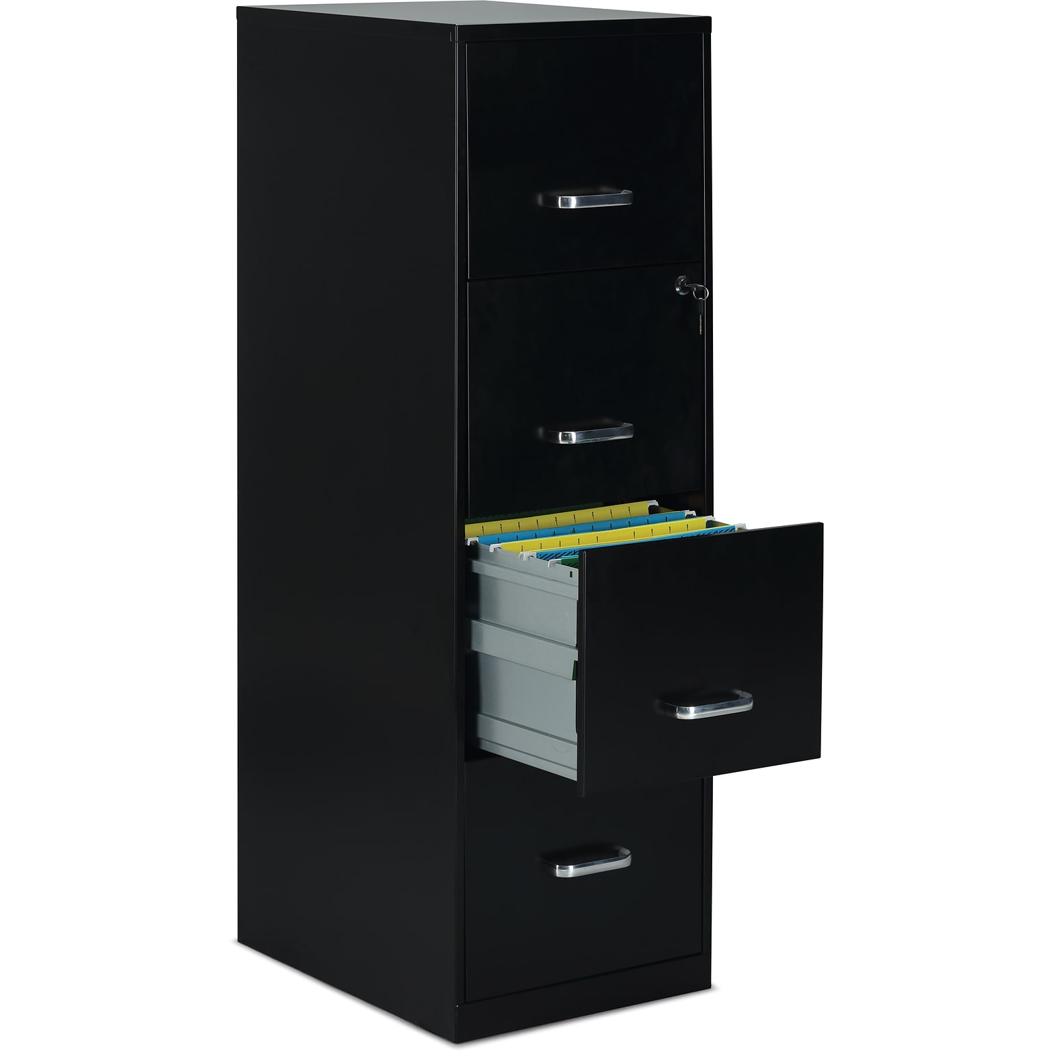 Quill Brand® 4-Drawer Vertical File Cabinet, Locking, Letter, Black, 18D (52152)