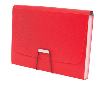 TRU RED™ Reinforced Accordion File, 13-Pocket, Letter Size, Red (TR52016)