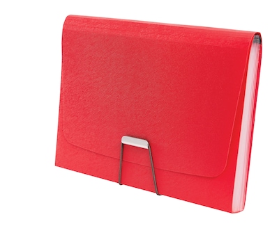 TRU RED™ Moisture Resistant Reinforced Plastic Filing Accordion File, 7-Pocket, Letter Size, Red (TR52022)