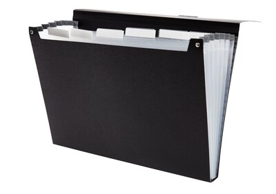 TRU RED™ Reinforced Plastic Accordion File, 7-Pocket, Letter Size, Black (TR51811)