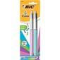 BIC 4-Color Ballpoint Retractable Pen, Medium Point, Assorted Ink, 2/Pk (AMP21AST)