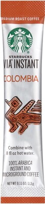 Starbucks VIA Instant Colombia Coffee, 0.12 oz, 8/Box (11009529)