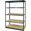 Storage Concepts Office Shelving, Low Profile Boltless, 5 Shelves with Particle Board, 84H x 36W x 24D