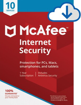 McAfee Internet Security for 10 Devices for Windows (1-10 Users), Download (8EA6QNGB4J7JQRA)