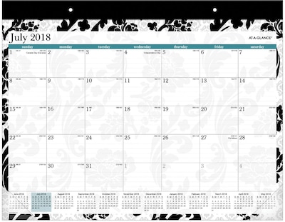 2018-2019 AT-A-GLANCE® Academic Madrid Mini Monthly Desk Pad, 12 Months, 11 x 8-1/2 (SK93-706A-A8)