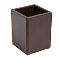 Staples® Pencil Cup Faux Leather, Brown