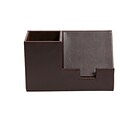 Staples® Pencil Cup with Cell Phone Holder, Faux Leather, Brown