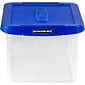 Bankers Box Heavy-Duty Plastic File Box, Letter/Legal Size, Blue/Clear (0086201)