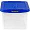 Bankers Box Heavy-Duty Plastic File Box, Letter/Legal Size, Blue/Clear (0086201)