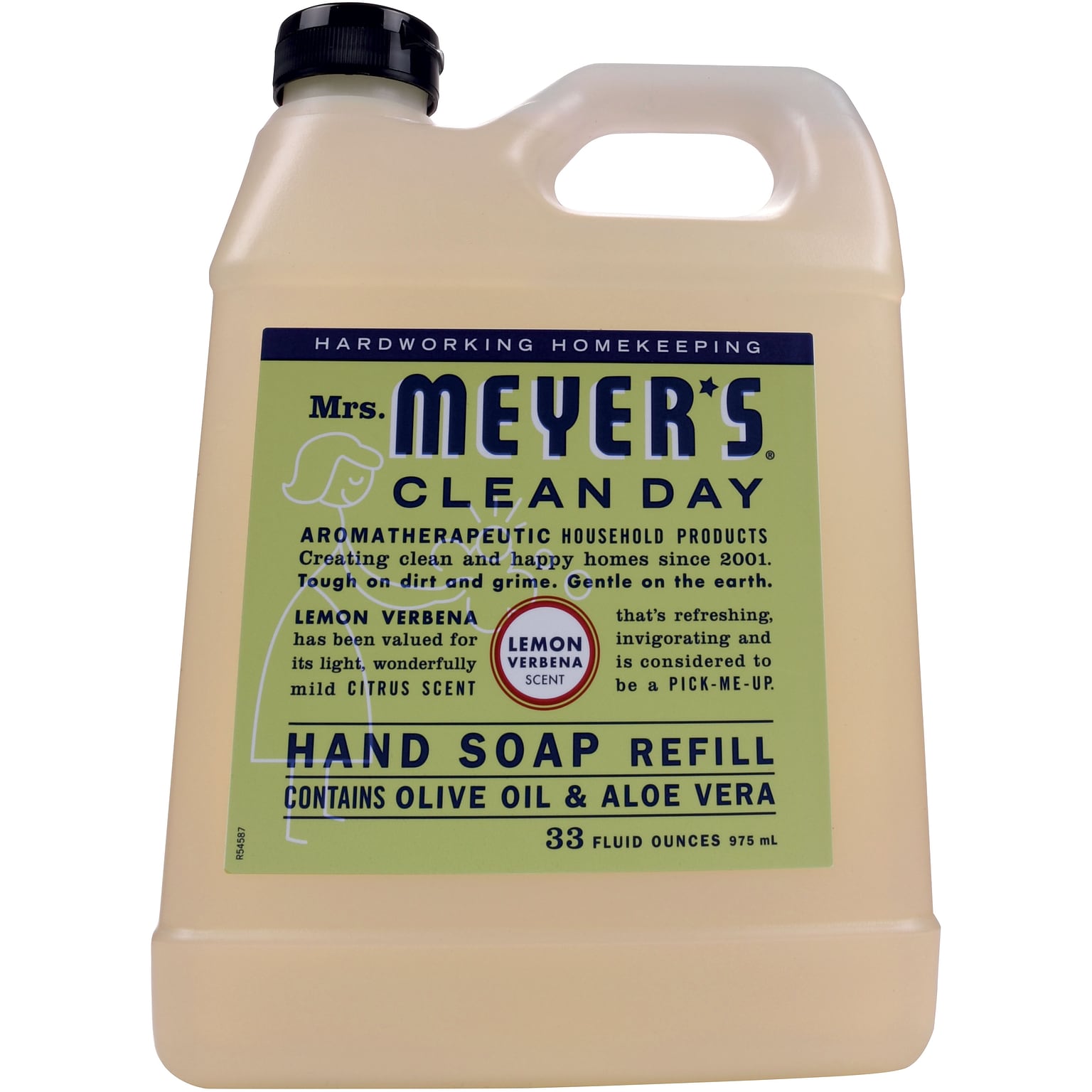 Mrs. Meyers Clean Day Liquid Hand Soap Refill, Lemon Verbena Scent, 33 fl oz (651327)