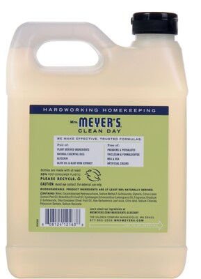 Mrs. Meyer's Clean Day Hand Soap Refill, Lemon Verbena, 33 fl oz (651327)