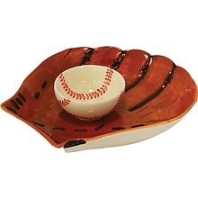 Baseball Glove Ceramic Chip & Dip Set