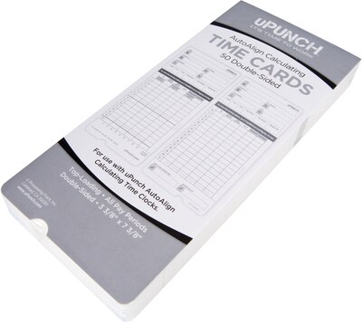 uPunch Time Cards for HN4000 Time Clock, 50 per pack (HNTCL2050)