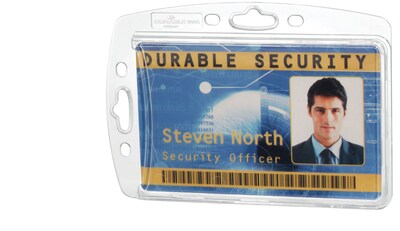 Durable Vertical/Horizontal Badge Holders, Clear, 10/Pack (DBL890519)