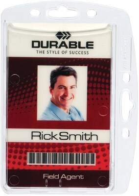 Durable Vertical/Horizontal Badge Holders, Clear, 10/Pack (DBL890519)