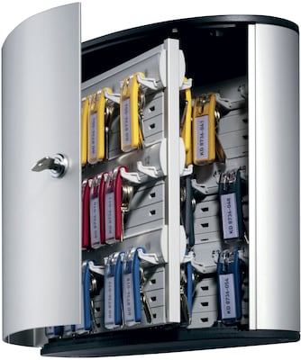 Durable Stylish Brushed Aluminum 54 Key Cabinet System, Gray (1953-23)