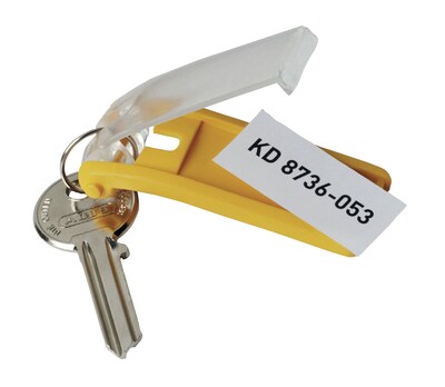 Key Tags with Paper Inserts for Locking Key Cabinets, Black, 6/Pk