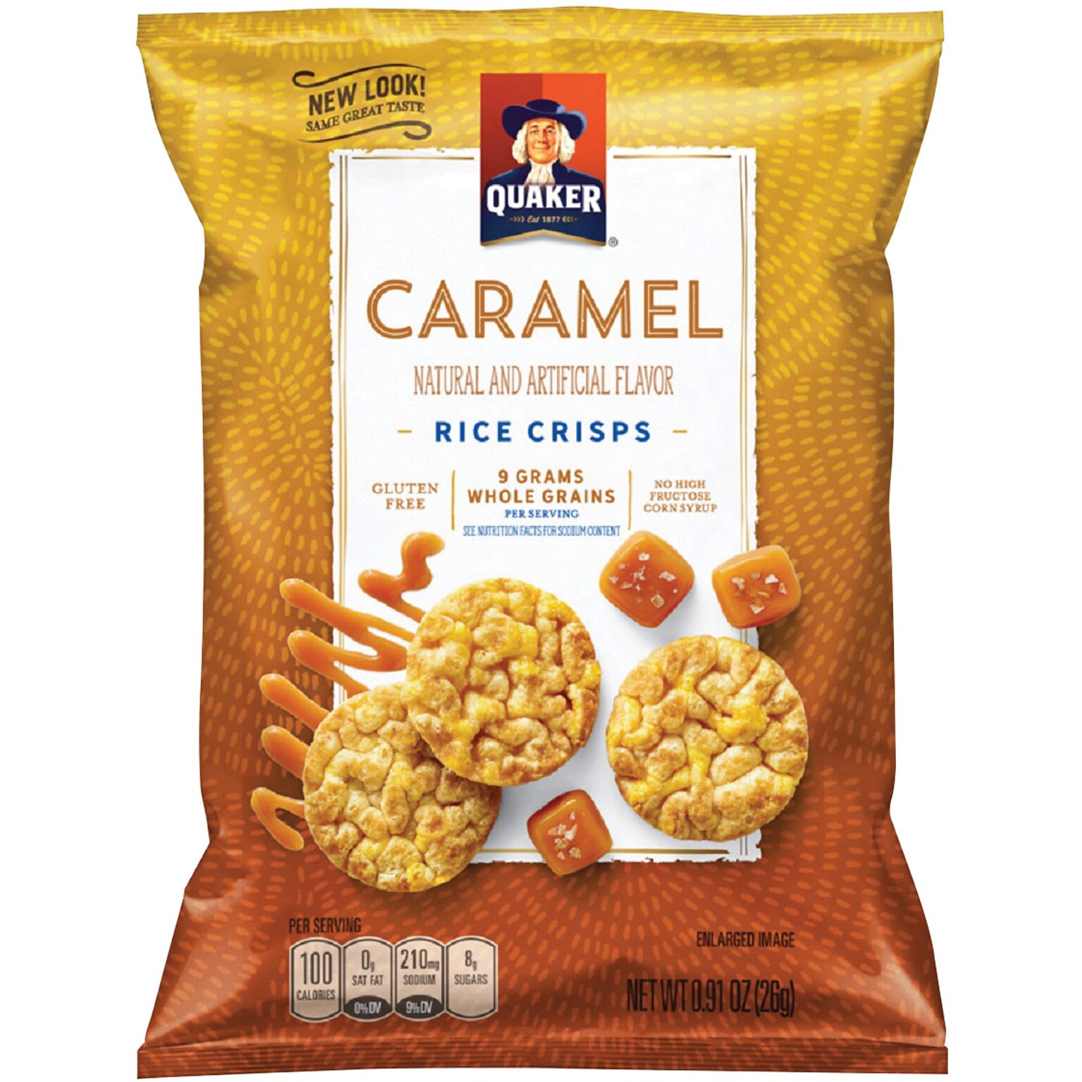 Quaker® Popped Rice Snacks; Caramel Corn, .91 oz. Bags, 60 Bags/Carton