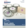 Avery Glossy Clear Print-to-the-Edge Round Labels, 3/4 Diameter, Pack of 400 (4222)