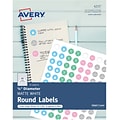 Avery Matte White Print-to-the-Edge Round Labels, 3/4 Diameter, Pack of 800 (4221)