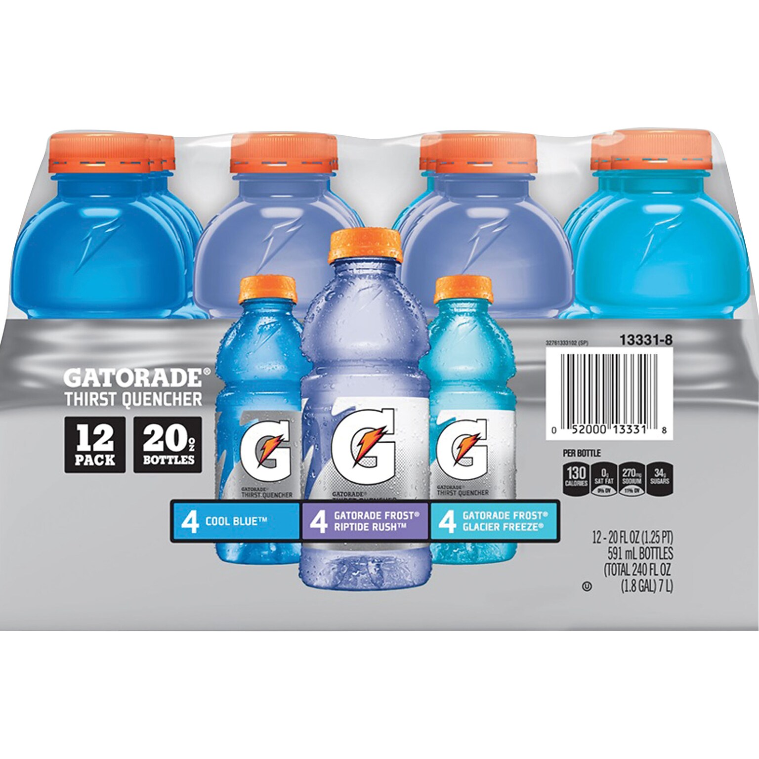 Gatorade Variety Pack, 20 oz. Bottles, 12/Carton (QUA13331)