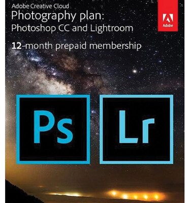 Adobe Creative Cloud Photography Plan for Windows/Mac, 20 GB of Storage (1 User) [12-Month Subscript