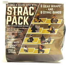 STRAC Combo Pack, 8 STRAC Black EPDM Rubberbands & 8 Black EPDM Gear Wrapz in Zip Close Poly Pouch.