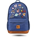 Staples Dalton 18 Backpack, Denim with Patches, 5.51W x 17.71H x 11.81D (52412)