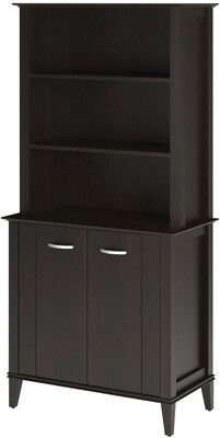 Ameriwood Home Quinn 3 Shelf Bookcase with Doors, Espresso (9403303COM)