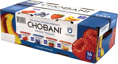 Chobani Greek Yogurt Variety Pack, 5.3 oz., 16/Pack (01153)