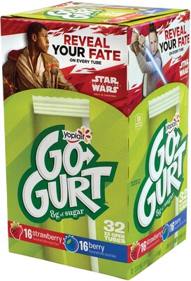 Yoplait Yogurt Go-Gurt Stawberry and Berry Yogurt, 32/Pack (902-00002)