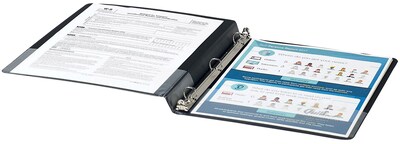 Quill Brand® Standard 1/2 3 Ring View Binder, Black (72205BK)