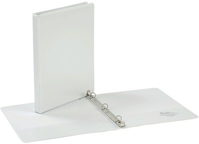 Quill Brand® Standard 1/2 3-Ring View Binder, White (72205WE)