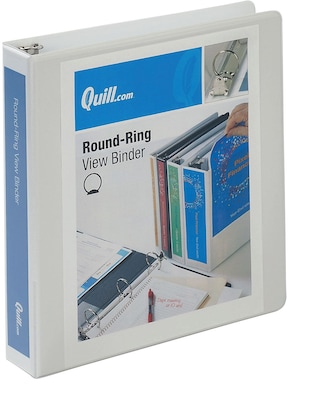 Quill Brand® Standard 1-1/2" 3-Ring ViewBinder, White (72215WE)