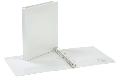 Quill Brand® Standard 1 3-Ring View Binder, 3-Ring, White (7221WE)