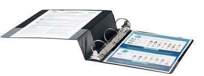 Quill Brand® Standard 2" 3 Ring View Binder, Black (7222BK)