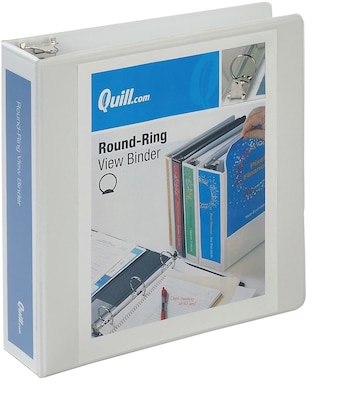 Quill Brand® Standard 2 Ring View Binder, White (7222WE)