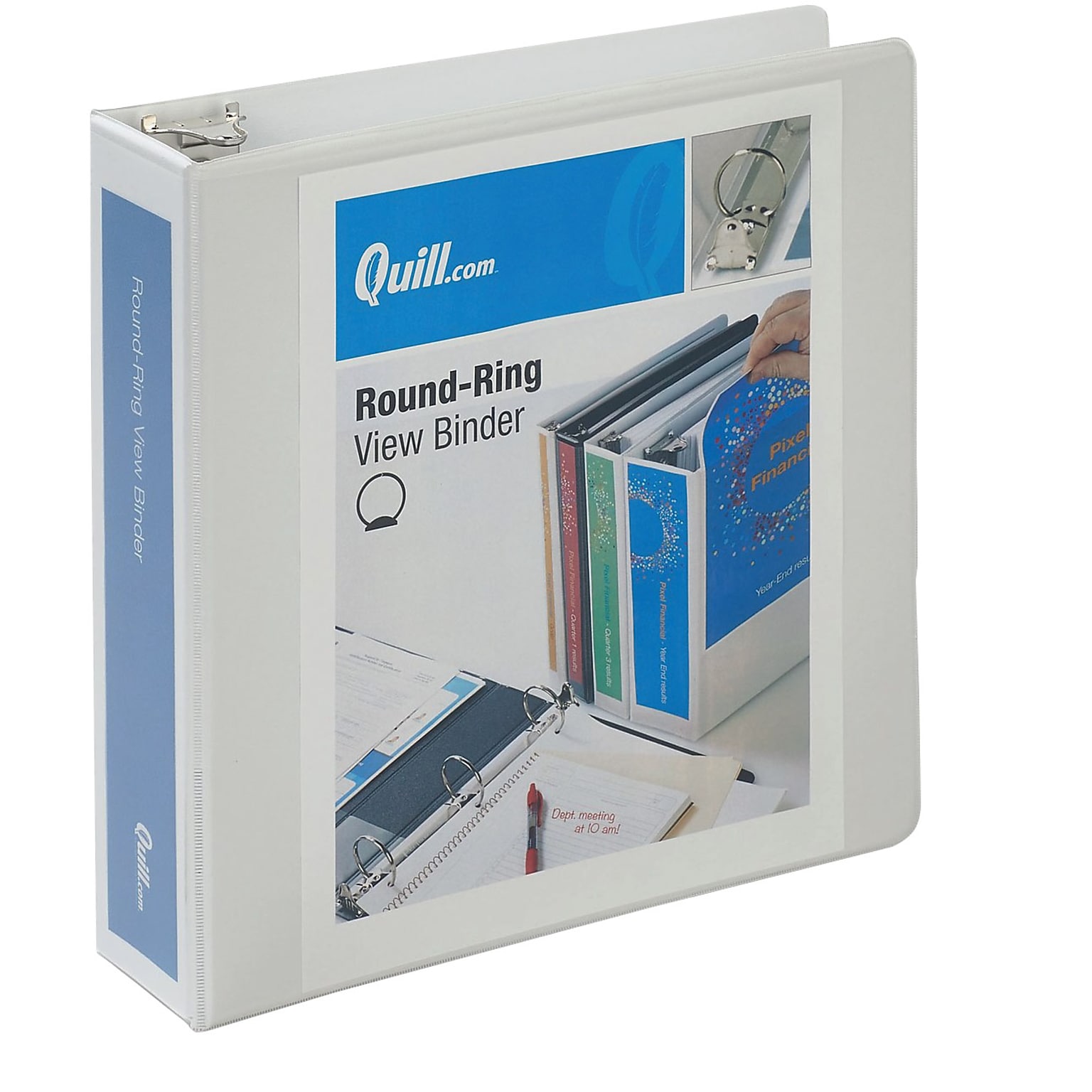 Quill Brand® Standard 2 3 Ring View Binder, White (7222WE)