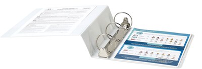 Quill Brand® Standard 3" 3 Ring View Binder, White (7223WE)