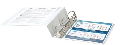 Quill Brand® Standard 2" 3 Ring View Binder with D-Rings, White (7320213)