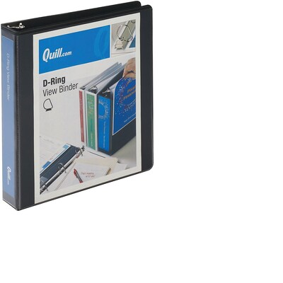 Quill Brand® Standard 1-1/2 3 Ring View Binder with D-Rings, Black (7321501)