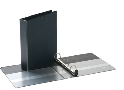 Quill Brand® Heavy Duty 1-1/2 3 Ring View Binder, Easy Open D Rings, Black (74215BK)