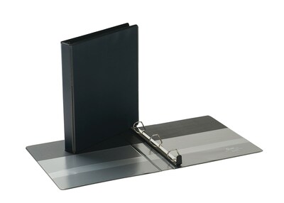 Quill Brand® Heavy Duty 1 3 Ring View Binder, Easy Open D Rings, Black (74201BK)
