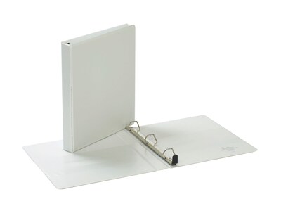 Quill Brand® Heavy Duty 1 3 Ring View Binder, Easy Open D Rings, White (74201WE)
