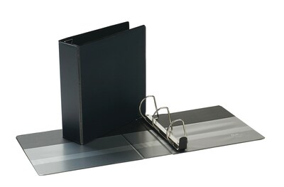 Quill Brand® Heavy Duty 3 3 Ring View Binder, Easy Open D Rings, Black (74203BK)